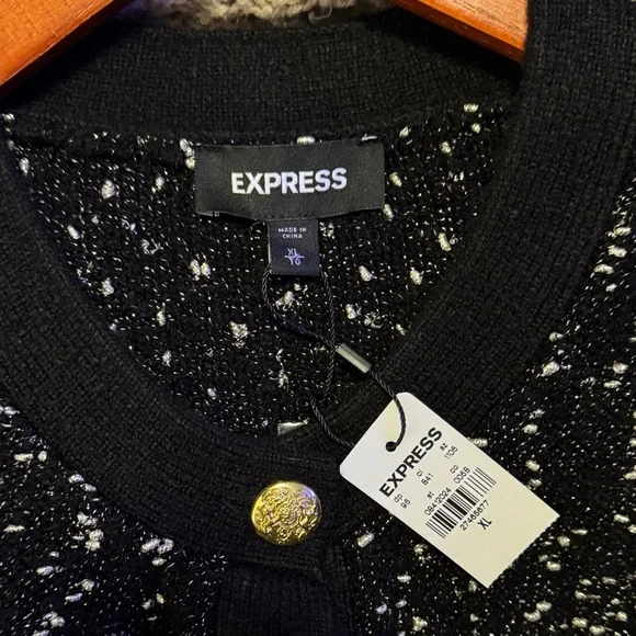 Express Black and White Tweed Blazer - Picture 3 of 5